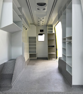 Antibacterial and flame retardant ambulance interior materials